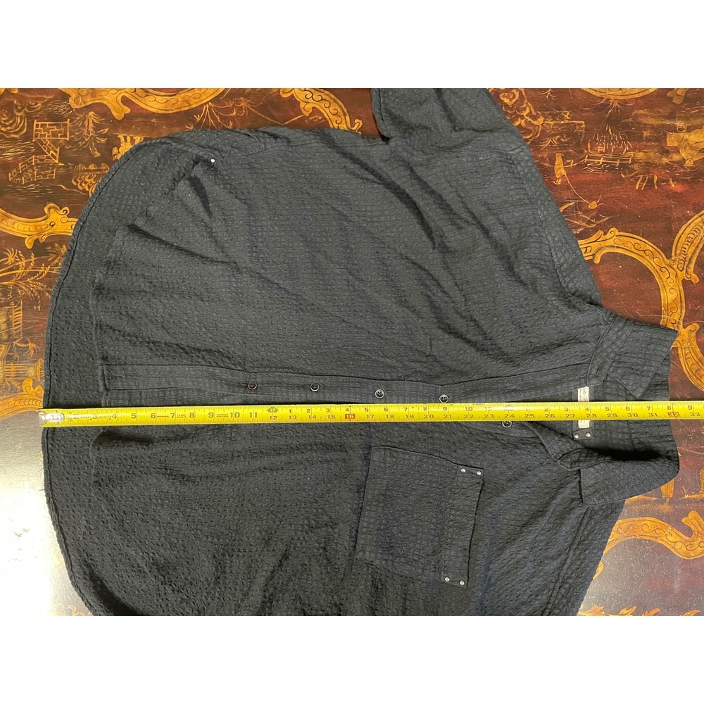 Free People Hidden Valley Button Down Black Shirt Textured Oversized Lounge S - Picture 7 of 13